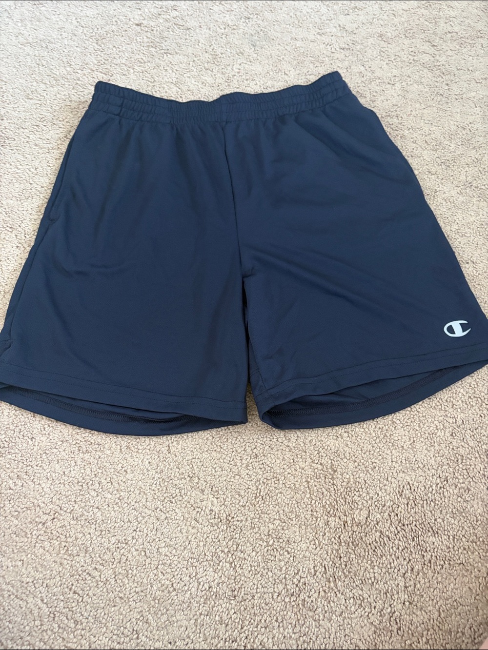 Champion Navy Athletic Performance Shorts with Logo